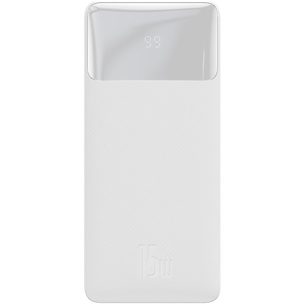 Универсальная мобильная батарея Baseus Bipow 30000mAh, PD 15W, USB-C, 2xUSB QC 3.0 (white)