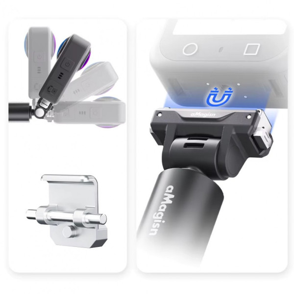 Монопод DJI Action 6 Osmo Nano магнітний швидкознімний 23-120см aMagisn TN15