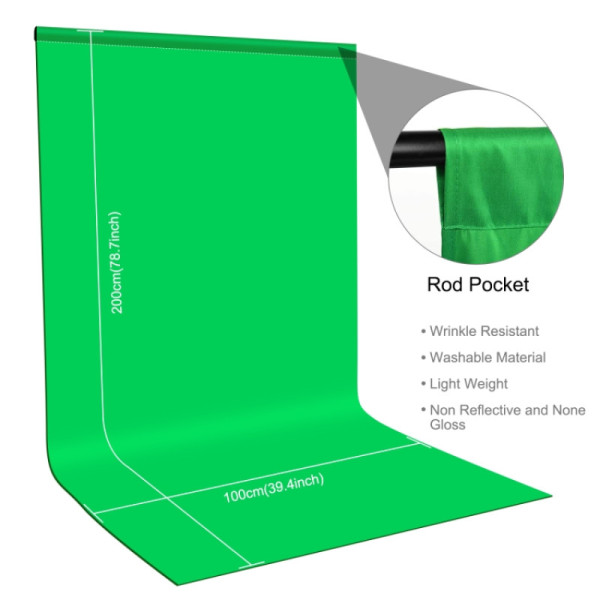 Фон студійний тканинний Puluz PU5209G green Chroma Key 1х2м
