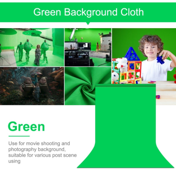 Фон студійний тканинний Puluz PU5209G green Chroma Key 1х2м