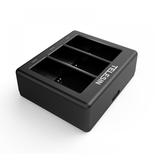 Зарядка GoPro HERO 9/10 HERO три слоти 3х 800мА Telesin GP-BCG-901