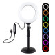 Кольцевой свет со стойкой Puluz PKT3047B RGB Ring Light 16см (12W)