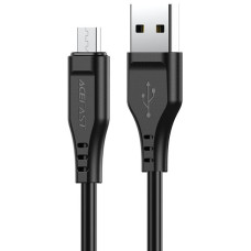 Кабель ACEFAST C3-09 USB до Micro 2,4 А, 1,2 м, TPE, TPE-конектори, Чорний