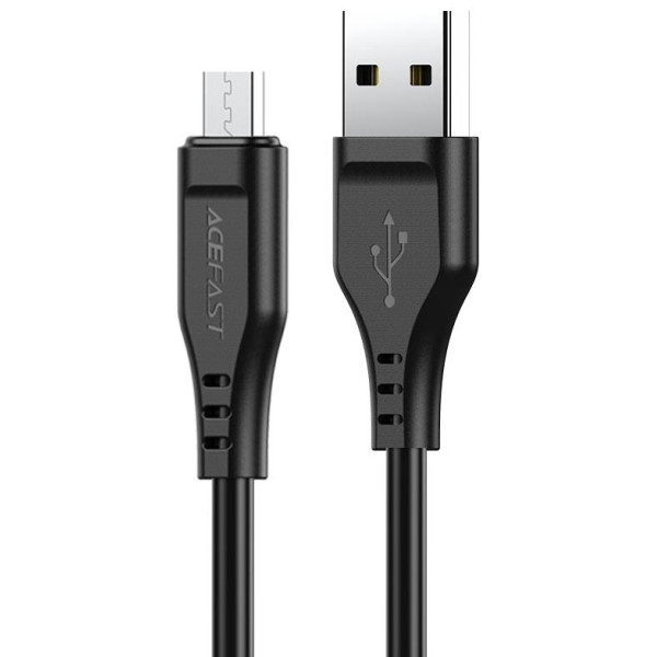 Кабель ACEFAST C3-09 USB до Micro 2,4 А, 1,2 м, TPE, TPE-конектори, Чорний