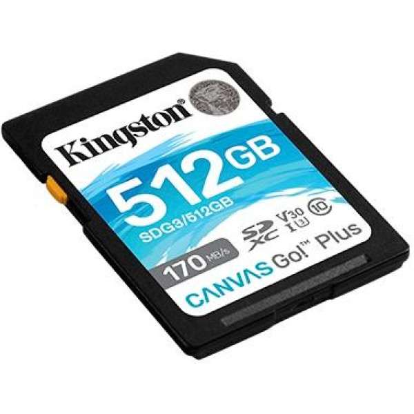 Карта пам'яті SDXC (UHS-1 U3) Kingston Canvas Go Plus 512Gb class 10 V30 (R170MB/s, W90MB/s)