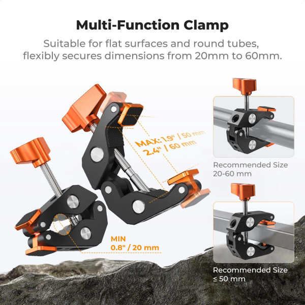 Кріплення K&F Concept Super Crab Clamp для камери та фотоаксесуарів з різьбою 1/4" і 3/8" (KF31.218)