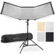 Изогнутый рефлектор K&F Concept U-Shape 120×65 см (4-в-1: Black/Gold/White/Silver) с стойкой 1.5 м и сумкой для хранения (KF18.0017)