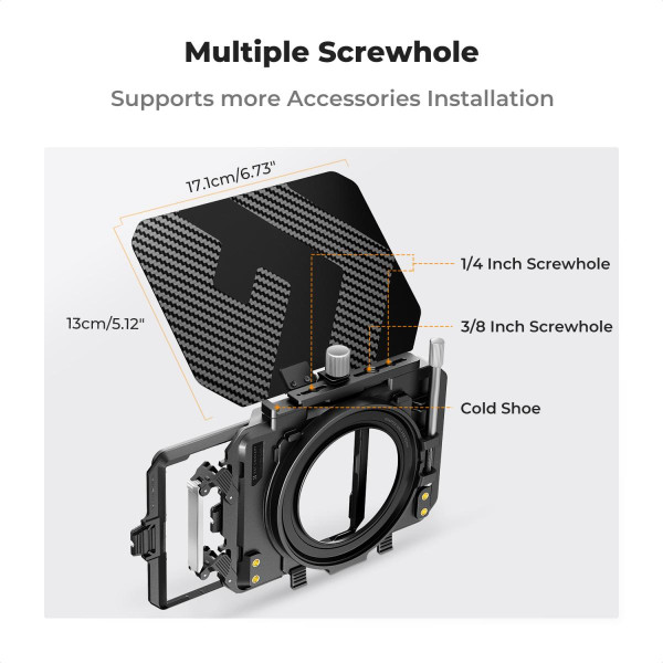 Компендіум K&F Concept Matte Box серії Nano-Xcel для 4x5.65" фільтрів з набором адаптерів 67-95 мм (SKU.2180)