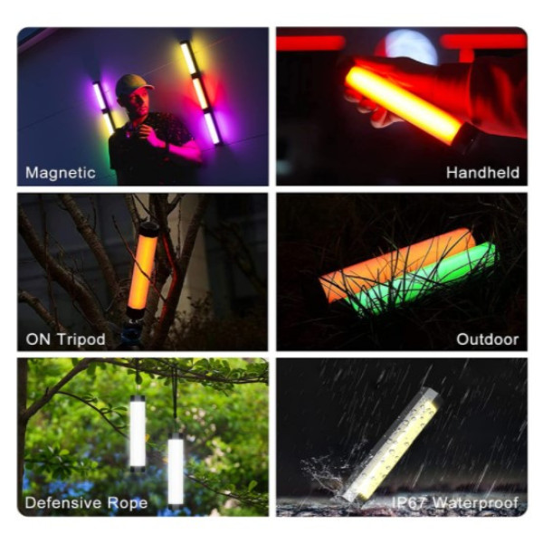 Водонепроницаемый свет тубус с магнитом Luxceo P200 RGB (6W)