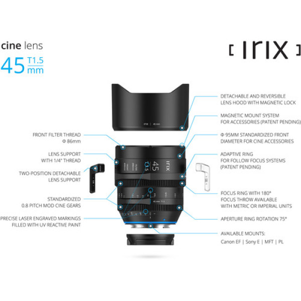 Объектив IRIX 45mm T1.5 Cine Lens (Canon EF, Feet)