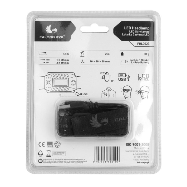 Налобний ліхтар Falcon Eye Blaze 2.2 (60 Lm) USB Rechargeable (FHL0023)
