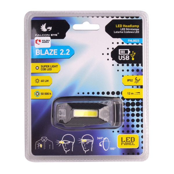 Налобний ліхтар Falcon Eye Blaze 2.2 (60 Lm) USB Rechargeable (FHL0023)