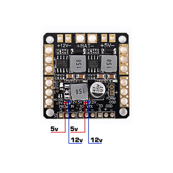 Плата розподілу живлення з BEC 5V, 12V та LC‑фільтром