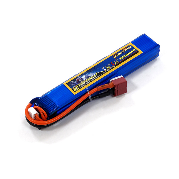 Акумулятор для страйкболу Giant Power (Dinogy) Li-Pol 1300 мАч 11.1 В 130x21x18 мм T-Plug 25C
