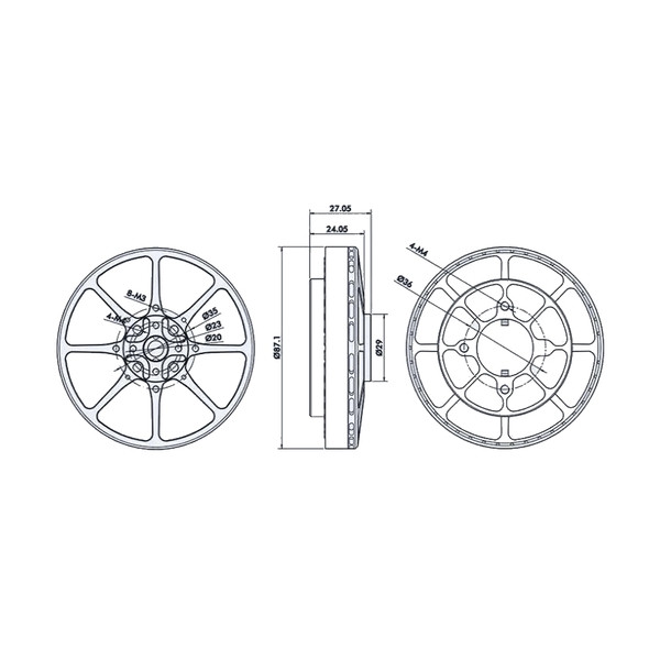 Мотор T-Motor U8 Lite KV190 6S 1048W для мультикоптеров