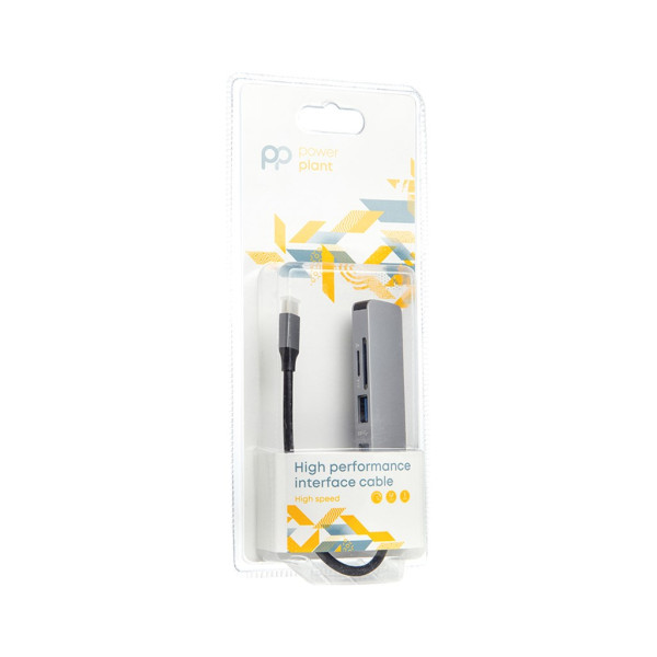 Концентратор USB Type-C to 3*USB 3.0 Ports + TF/SD Card Reader Power Plant (CA912100)