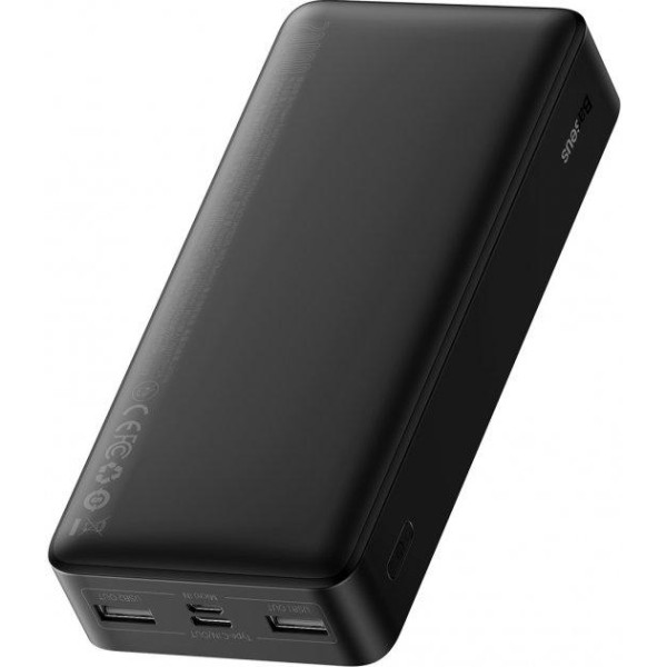 Універсальна мобільна батарея Baseus Bipow 20000 мАч, PD 15 Вт, USB-C, 2x USB QC 3.0 (чорний)
