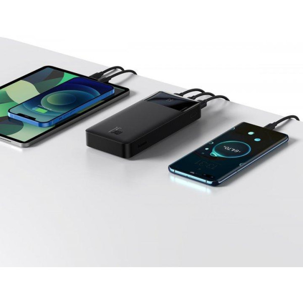 Універсальна мобільна батарея Baseus Bipow 20000 мАч, PD 15 Вт, USB-C, 2x USB QC 3.0 (чорний)
