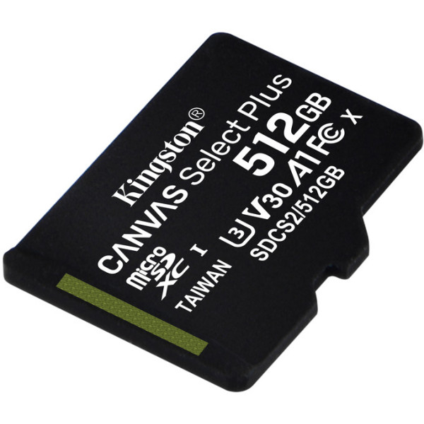 Карта пам'яті microSDXC (UHS-1) Kingston Canvas Select Plus 512Gb class 10 А1 (R-100MB/s)