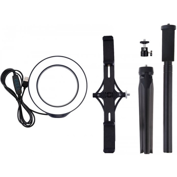 Кольцевая USB LED лампа Puluz PKT3038 6.2" + штатив