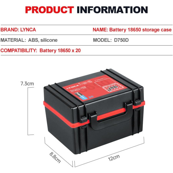 Жесткий органайзер для хранения аккумуляторов LYNCA и держатель для SD-карты D750D