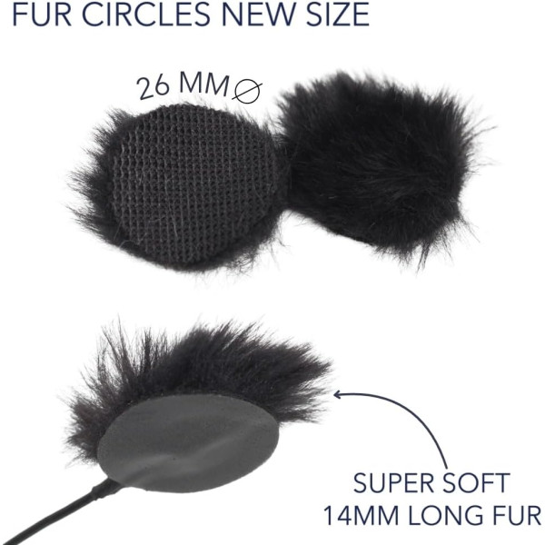 Меховые кружки URSA Straps Fur Circles 9 шт. + 30 липких полосок, черные (U-FC-9-BLK)