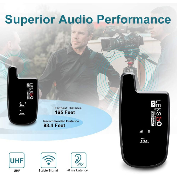 Бездротовий петличний мікрофон LENSGO LWM-308C