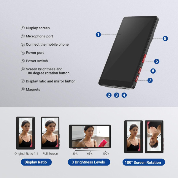 Магнитный металлический селфи-монитор NEEWER BASICS M4U 4" для iPhone