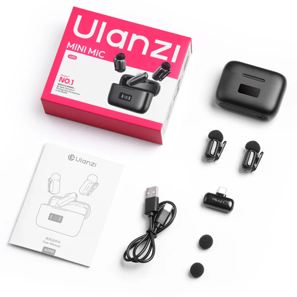 Бездротова мікрофонна система Ulanzi A200 Mini Mic, dual-mic, (Type-C) Black