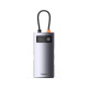 USB-хаб Baseus Metal Gleam Series 4-в-1 багатофункціональний USB-C хаб станція док-станції сірого кольору （USB-C до USB 3.0*3+RJ45*1）