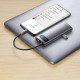 USB-хаб Baseus Metal Gleam Series 4-в-1 багатофункціональний USB-C хаб станція док-станції сірого кольору （USB-C до USB 3.0*3+RJ45*1）