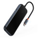 USB-хаб Baseus AcmeJoy 4-портовий Type-C HUB адаптер（Type-C до USB3.0*3+Type-C PD та дані *1）темно-сірий