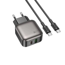 Сетевое зарядное устройство с кабелем BOROFONE BAS54A Absolute PD20W+QC3.0 charger set (C to C) (EU) Black