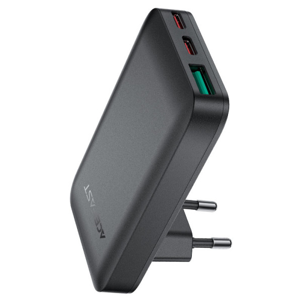 Сетевое зарядное устройство ACEFAST A100 PD65W GaN 2C+A ultra-thin Charger Black