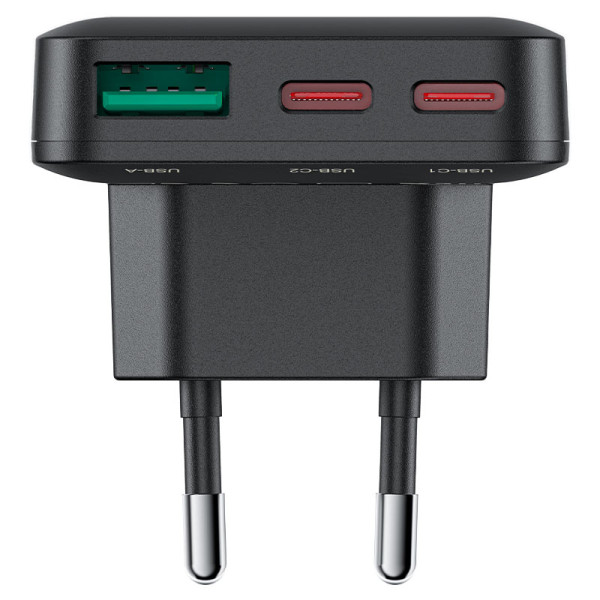Сетевое зарядное устройство ACEFAST A100 PD65W GaN 2C+A ultra-thin Charger Black
