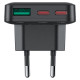 Сетевое зарядное устройство ACEFAST A100 PD65W GaN 2C+A ultra-thin Charger Black