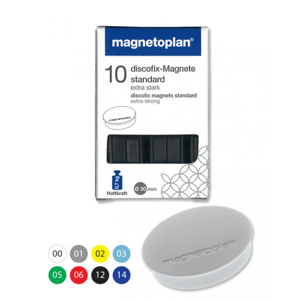 Магниты круглые 30/0.7 белые Magnetoplan Discofix Standard White Set (1664200)