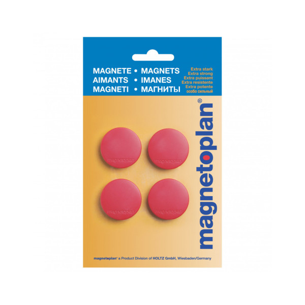 Магниты круглые 30/0.7 блистер красные Magnetoplan Discofix Standard Red Set (16642406)