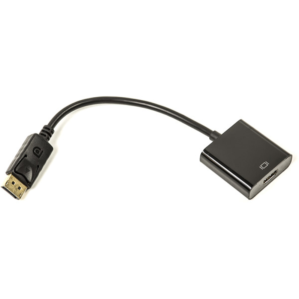 Кабель-перехідник PowerPlant HDMI - DisplayPort, 0,15 м, чорний
