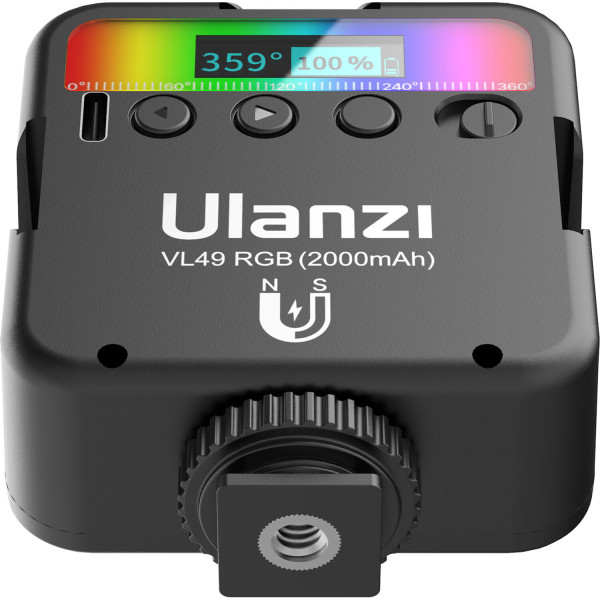 Міні LED світло Ulanzi VL49 RGB із вбудованим акумулятором, 2700K-9000K (VL49 RGB)