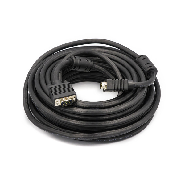 Відеокабель PowerPlant VGA-VGA, 15 м, подвійні ферити