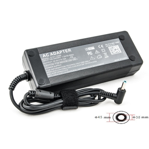 Блок живлення для ноутбуків PowerPlant HP 220 В, 19.5 В 120 Вт 6.15 А (4.5*3.0)