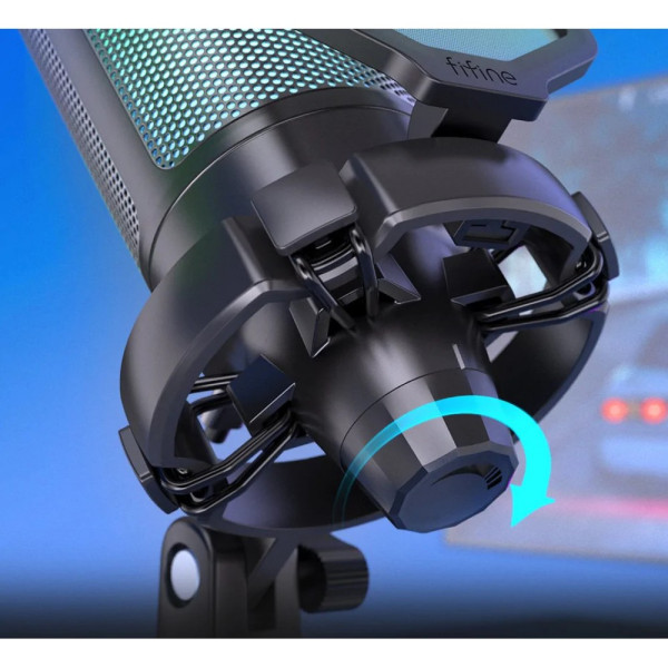 Микрофон конденсаторный игровой с поп-фильтром Fifine A6 RGB Ampligame