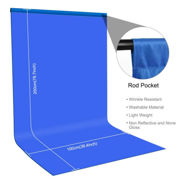 Фон студійний тканинний Puluz PU5209L blue Chroma Key 1х2м