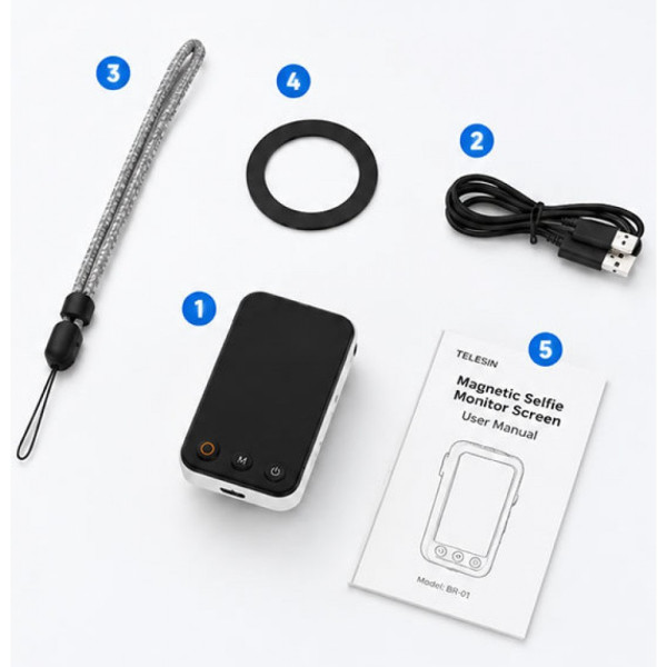Селфи дисплей для телефона беспроводной магнитный MagSafe мини Telesin P5-RMT-06
