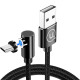 Кабель Usams US-SJ446 U54 мікро-USB з прямим кутом магнісний зарядний кабель 1 м чорний