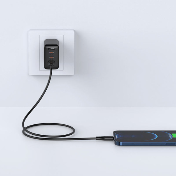 Кабель ACEFAST C3-01 USB до iP 2.4 A, 1.2 м, TPE, TPE конектори, чорний