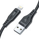 Кабель ACEFAST C3-01 USB до iP 2.4 A, 1.2 м, TPE, TPE конектори, чорний