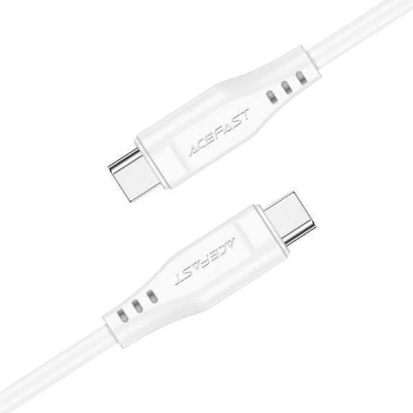 Кабель ACEFAST C3-03 Type-C до Type-C 3A, 60 Вт, 1,2 м, ТПЕ, ТПЕ-роз'єми, білий