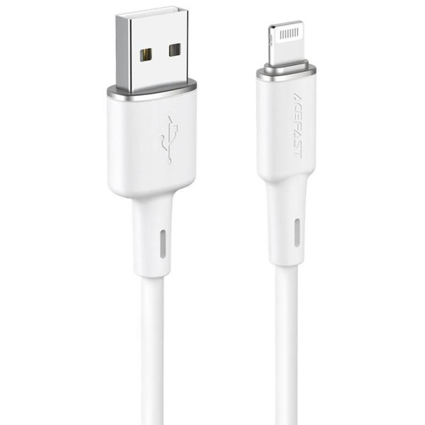 Кабель ACEFAST C2-02 USB до iP 2,4 А, 1,2 м, силікон, цинкові роз'єми, білий